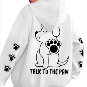 Dog Hoodie with Black Dog and Paw Print Dog Lover